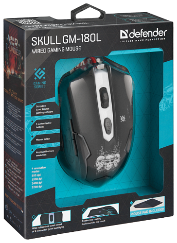 Игровая мышь Defender Skull GM-180L, черный