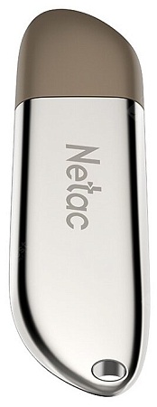 Флешка Netac U352 USB 2.0 128 ГБ, 1 шт., серебристый/коричневый