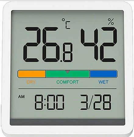 Часы с термометром Xiaomi Miiiw Mute Thermometer And Hygrometer Clock (NK5253), белый