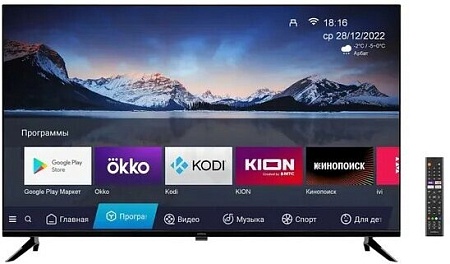 Телевизор Rombica Smart TV D43 43FL-UD2G54N (110 см) черный