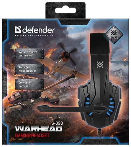 Компьютерная гарнитура Defender Warhead G-390, black/blue